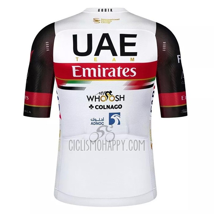 UAE Cycling Jersey Bib Short 2021 Short Sleeve Black White Red